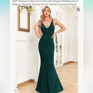 Dark Emerald Green/Blue-ish Evening Dress, Light Mermaid Style formal casual